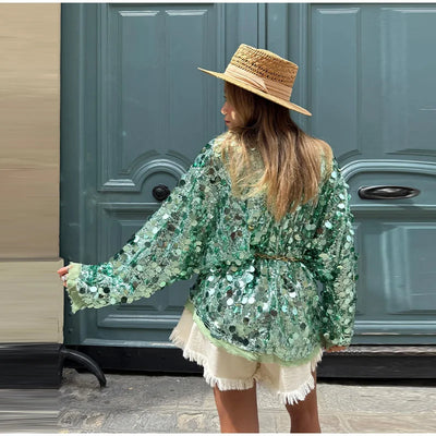 Noreva | Pailletten-Kimono für Sommer- und Herbststyling