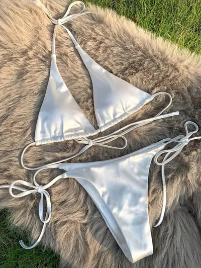 Zayla | Satinähnlicher Bikini mit Metallic-Glanz (1+1 GRATIS)