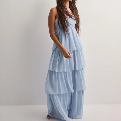 Solina | Strapless Sommerkleid mit Gestuftem Rock & Verstellbarem Band