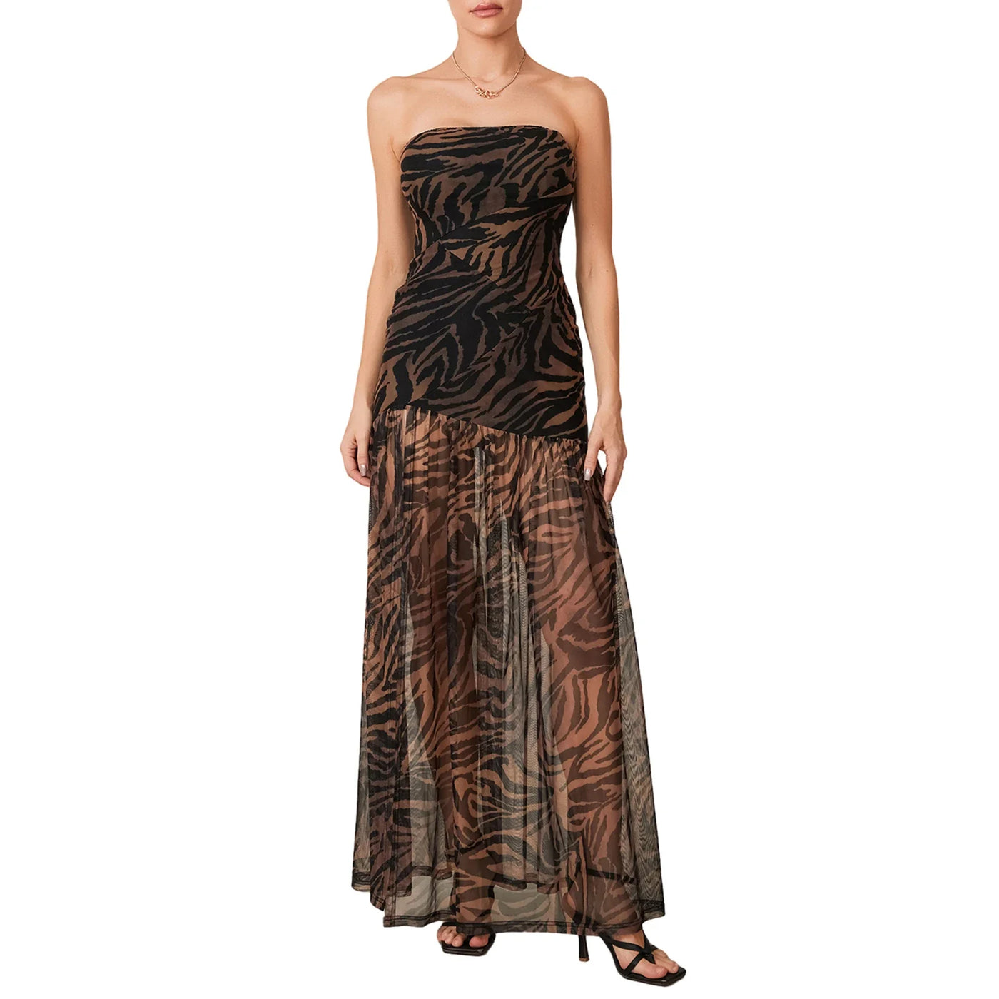 Zamira | Transparente Split-Maxikleid