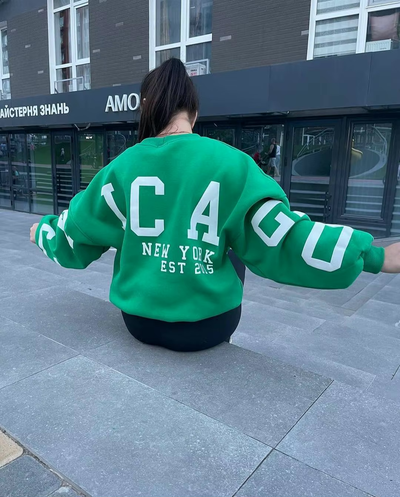 Chicago Vibes | Oversized Sweatshirt mit Druck & Streetstyle-Look