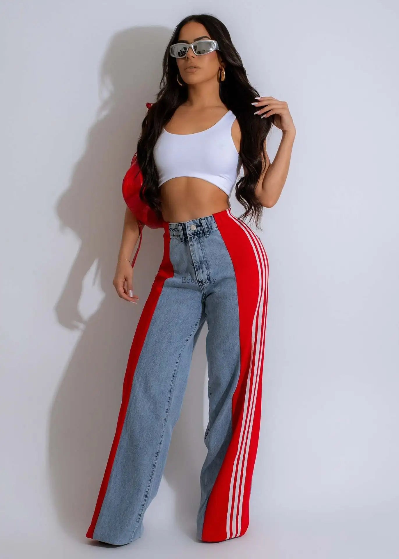 Mara | Colorblock Weite Beinhosen