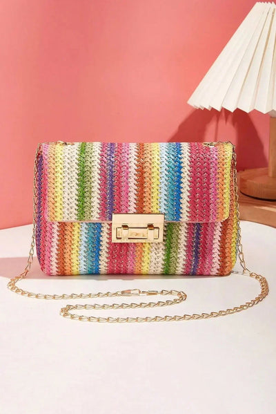 Liora | Geflochtene Handtasche mit Goldener Kette