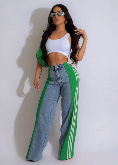 Mara | Colorblock Weite Beinhosen