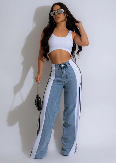 Mara | Colorblock Weite Beinhosen