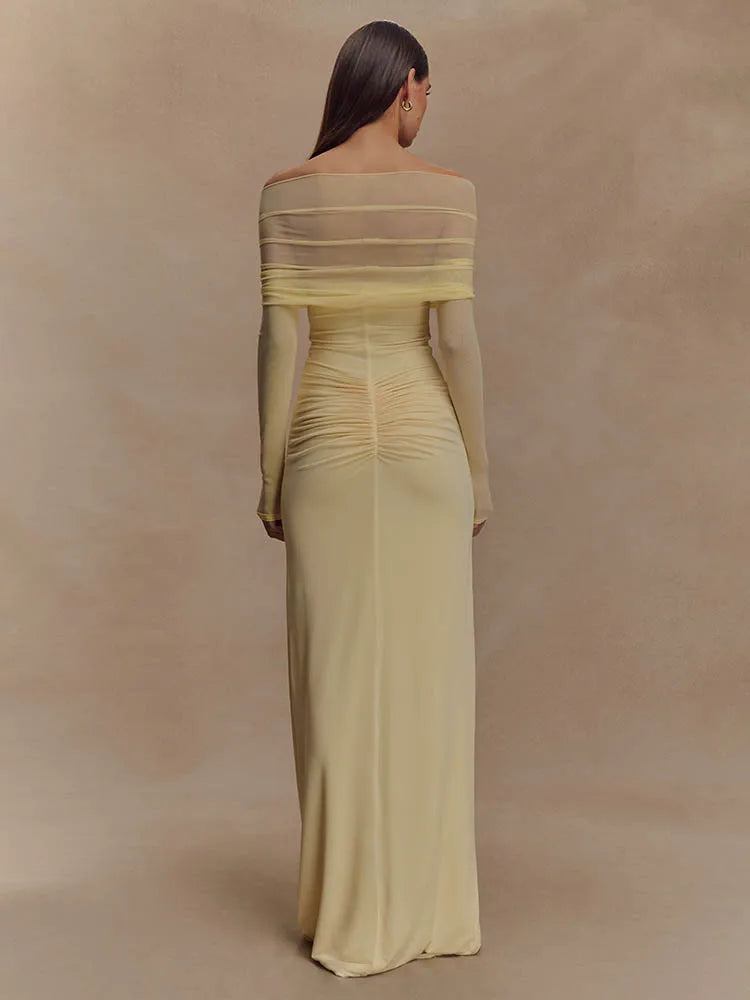 Aurelia | Off-Shoulder Mesh Cut-Out Kleid – Verführerisch & Elegant