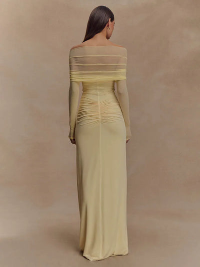 Aurelia | Off-Shoulder Mesh Cut-Out Kleid – Verführerisch & Elegant