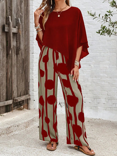 Calista | Luftiges Set mit Weit geschnittenen Hosen & Asymmetrischem Top