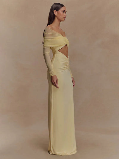 Aurelia | Off-Shoulder Mesh Cut-Out Kleid – Verführerisch & Elegant