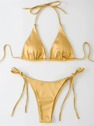 Zayla | Satinähnlicher Bikini mit Metallic-Glanz (1+1 GRATIS)