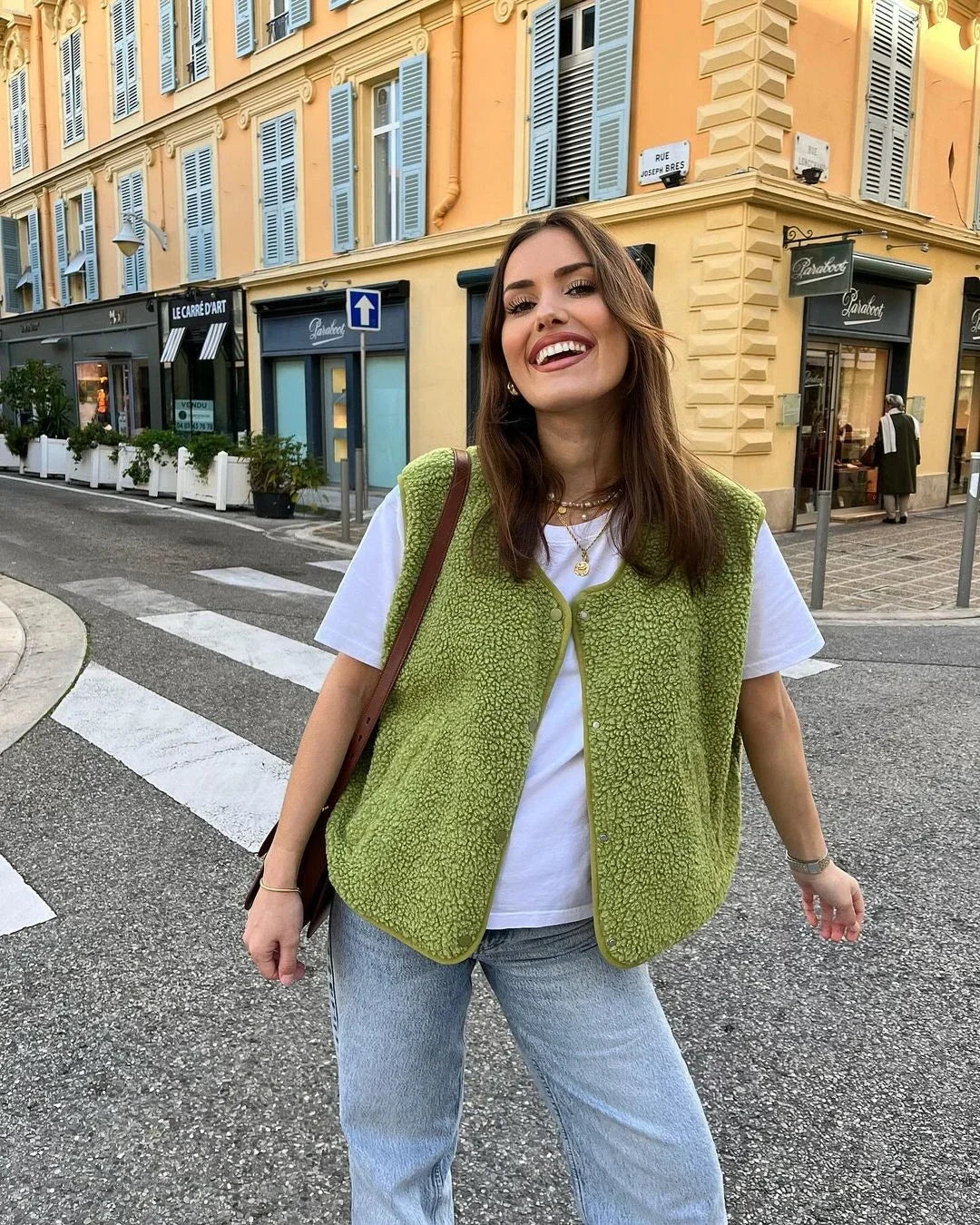 Nuvée | Teddy Weste mit Reißverschluss & Aufgesetzten Taschen