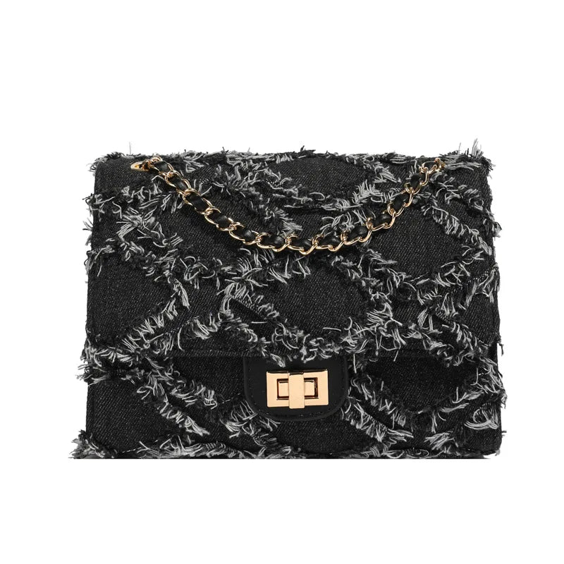 Frayla | Raffinierte Denim Schultertasche