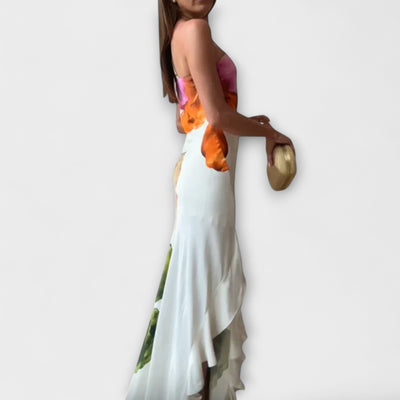 De Sapphire™  | Elegantes Maxikleid im Patchwork-Stil