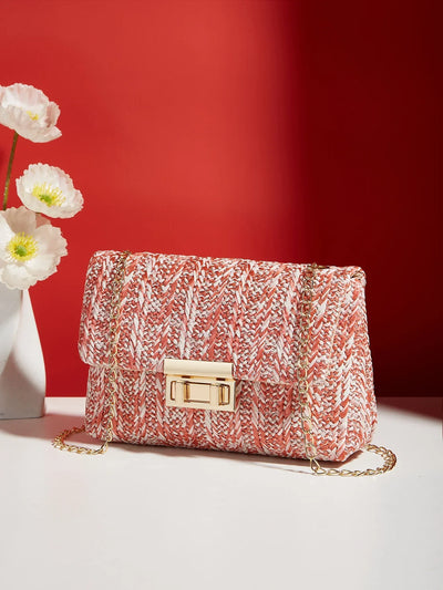 Liora | Geflochtene Handtasche mit Goldener Kette