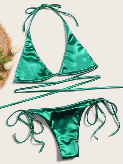 Zayla | Satinähnlicher Bikini mit Metallic-Glanz (1+1 GRATIS)