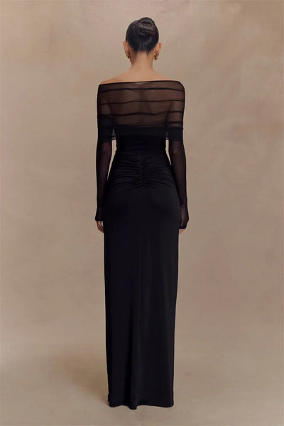 Aurelia | Off-Shoulder Mesh Cut-Out Kleid – Verführerisch & Elegant