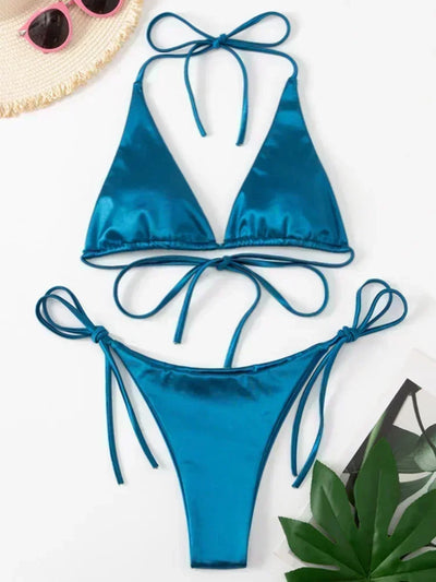 Zayla | Satinähnlicher Bikini mit Metallic-Glanz (1+1 GRATIS)