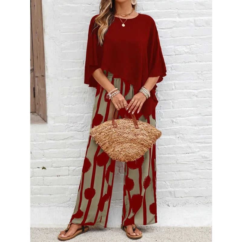 Calista | Luftiges Set mit Weit geschnittenen Hosen & Asymmetrischem Top