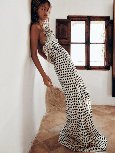 Almira | Elegantes Punkt-Maxikleid