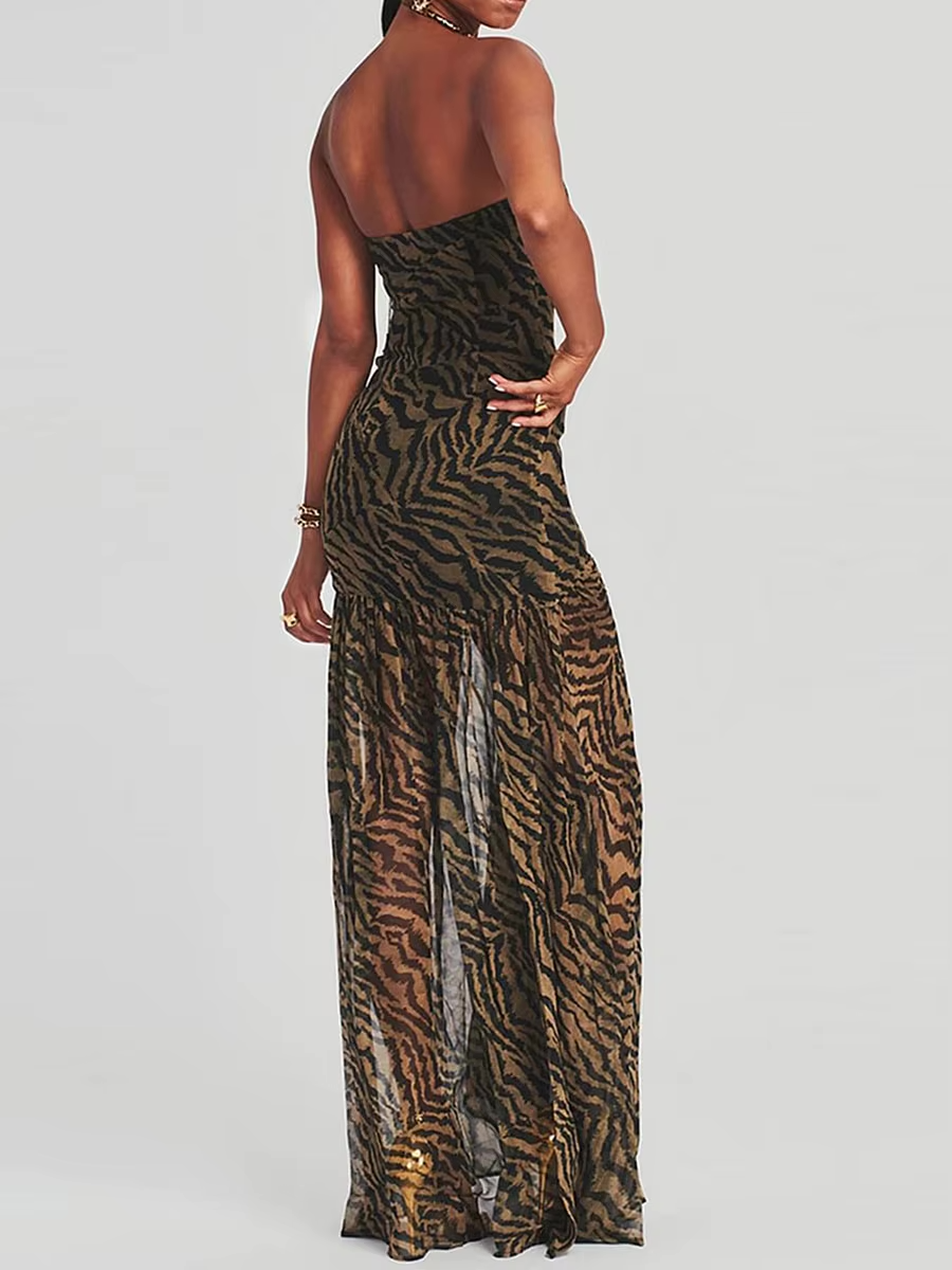 Zamira | Transparente Split-Maxikleid