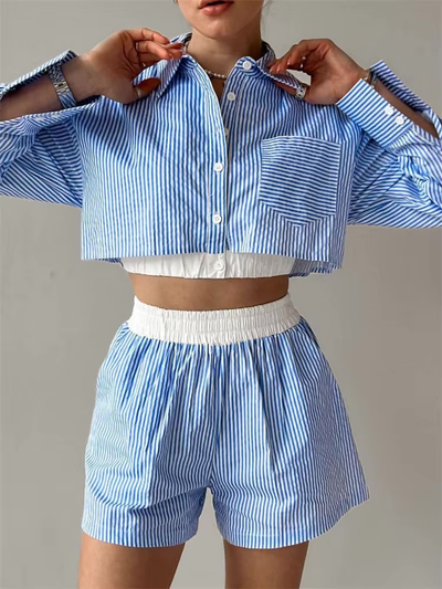 Louelle | Gestreifte Lounge Set