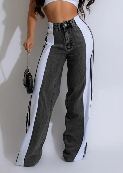 Mara | Colorblock Weite Beinhosen