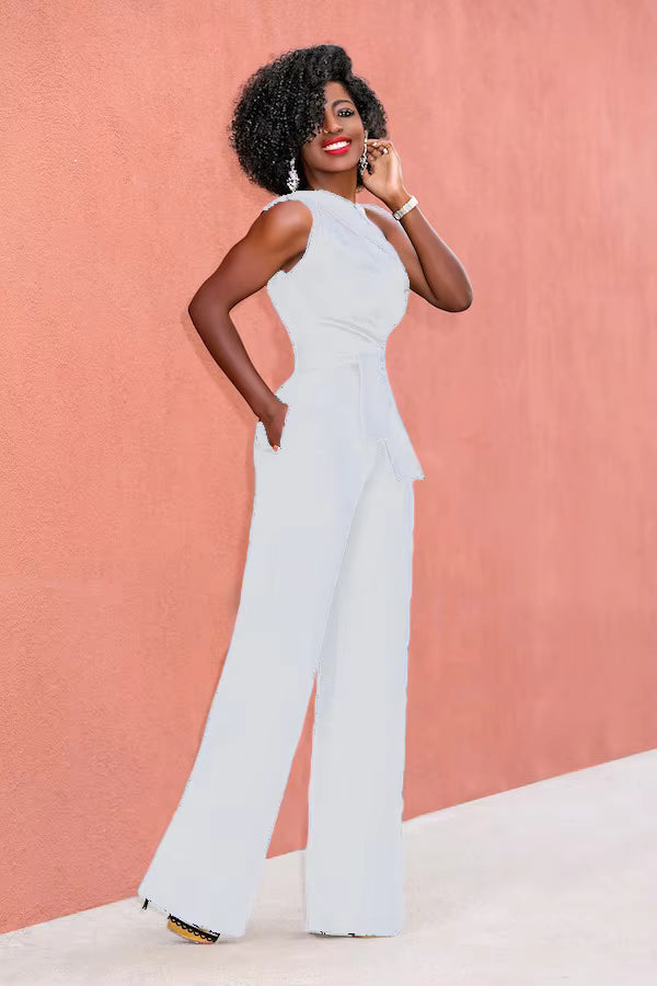 Juvéna | Eleganter Ein-Schulter Jumpsuit mit Schleifendetail – Festlich & Weiblich