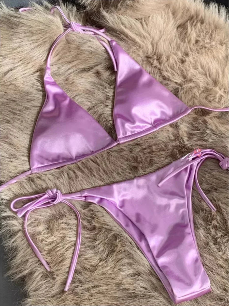 Zayla | Satinähnlicher Bikini mit Metallic-Glanz (1+1 GRATIS)