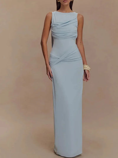Nalani | Langes Abendkleid mit Offenem Rücken und Hohem Schlitz