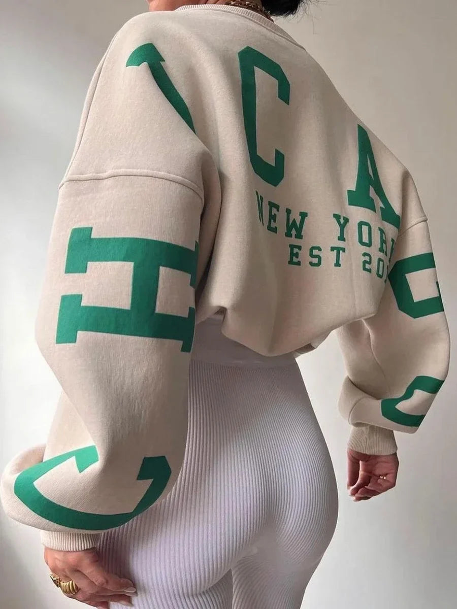 Chicago Vibes | Oversized Sweatshirt mit Druck & Streetstyle-Look
