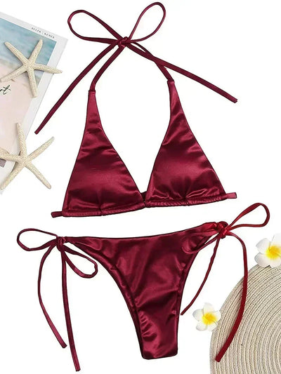 Zayla | Satinähnlicher Bikini mit Metallic-Glanz (1+1 GRATIS)