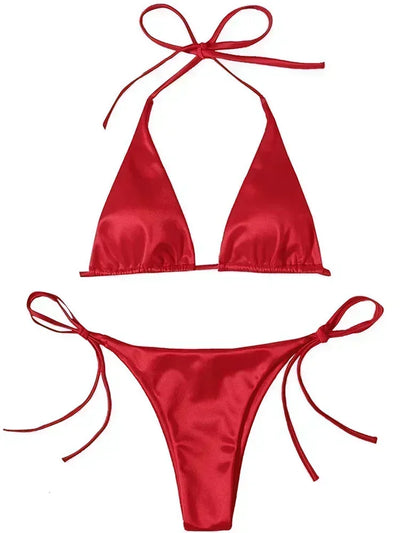 Zayla | Satinähnlicher Bikini mit Metallic-Glanz (1+1 GRATIS)