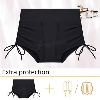 Nimira Swim | Menstruationsbeständige Schwimmshorts mit Hohem Bund & Auslaufsicherer Innenlage