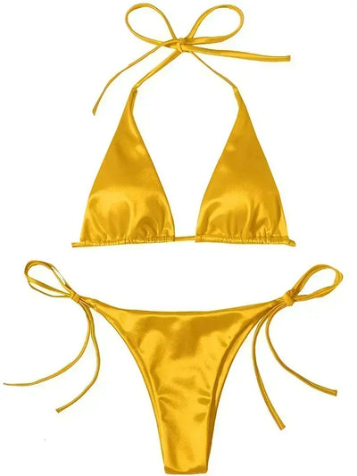 Zayla | Satinähnlicher Bikini mit Metallic-Glanz (1+1 GRATIS)