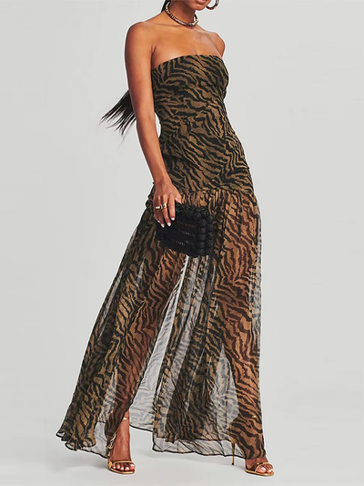 Zamira | Transparente Split-Maxikleid
