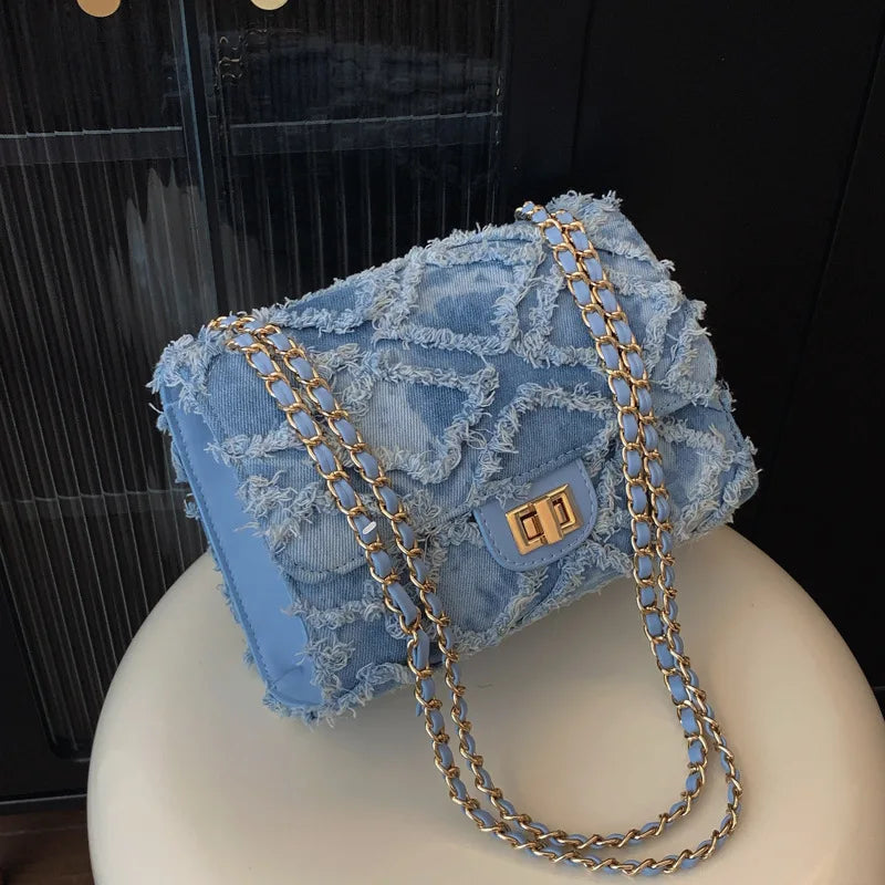 Frayla | Raffinierte Denim Schultertasche