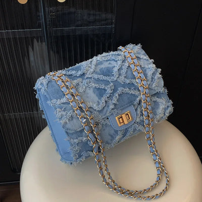 Frayla | Raffinierte Denim Schultertasche