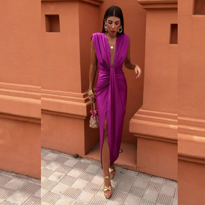 Isabella | Festkleid mit tiefem Ausschnitt
