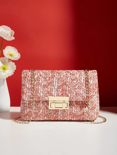 Liora | Geflochtene Handtasche mit Goldener Kette