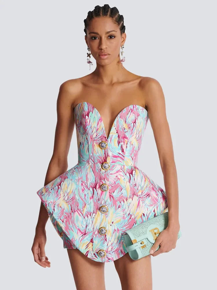 Prism Enchant  | Strapless Mini Kleid