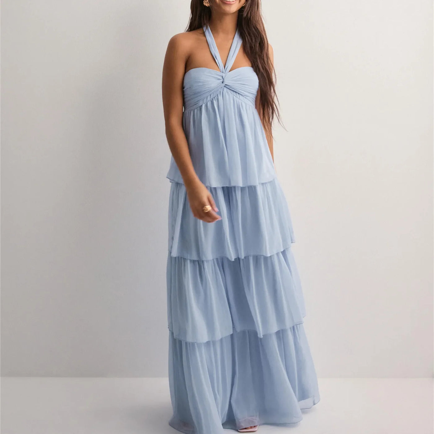 Solina | Strapless Sommerkleid mit Gestuftem Rock & Verstellbarem Band