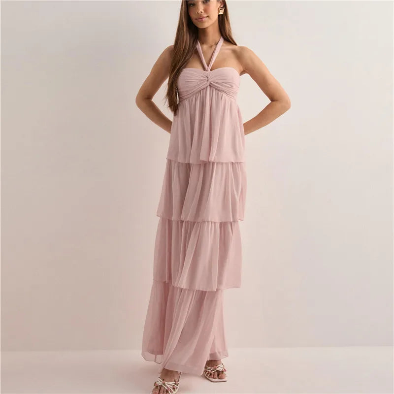 Solina | Strapless Sommerkleid mit Gestuftem Rock & Verstellbarem Band