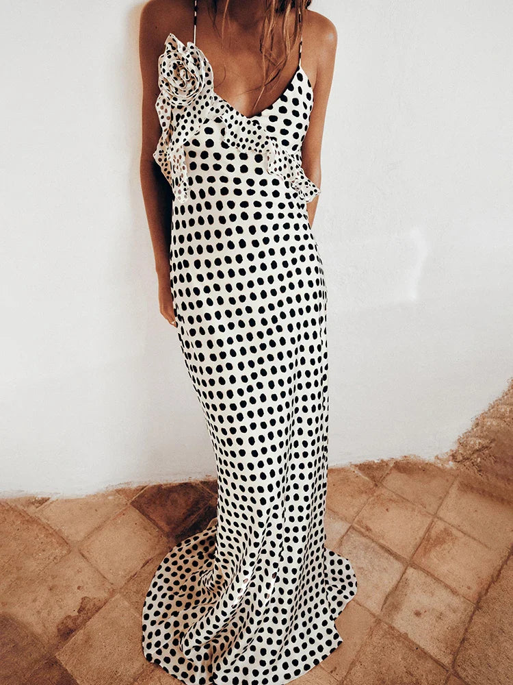 Almira | Elegantes Punkt-Maxikleid