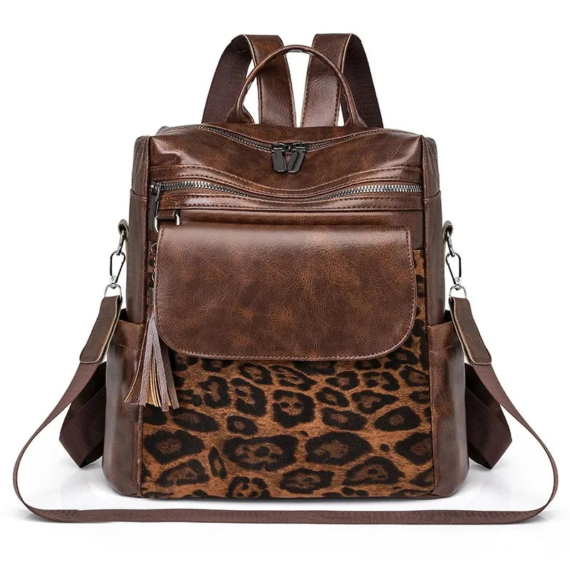 Liorra | Rucksack mit Leopardenmuster & veganen Lederdetails