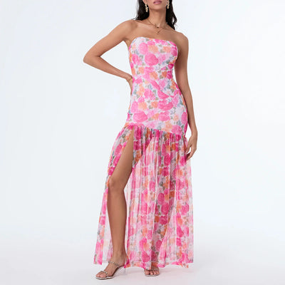 Zamira | Transparente Split-Maxikleid