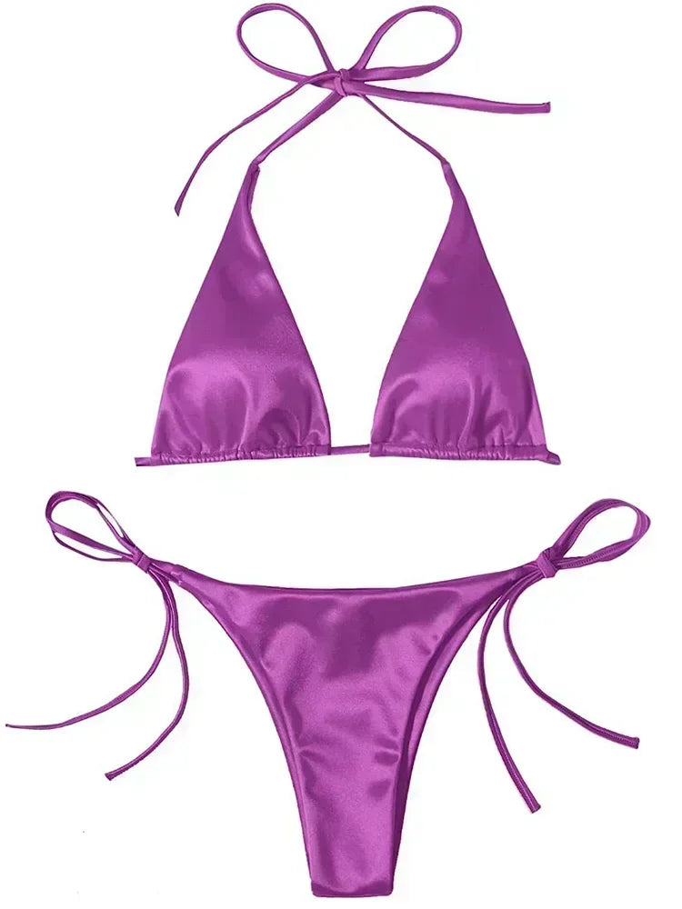 Zayla | Satinähnlicher Bikini mit Metallic-Glanz (1+1 GRATIS)