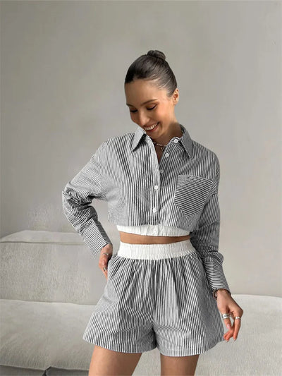 Louelle | Gestreifte Lounge Set