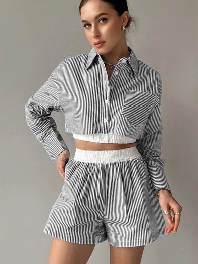 Louelle | Gestreifte Lounge Set