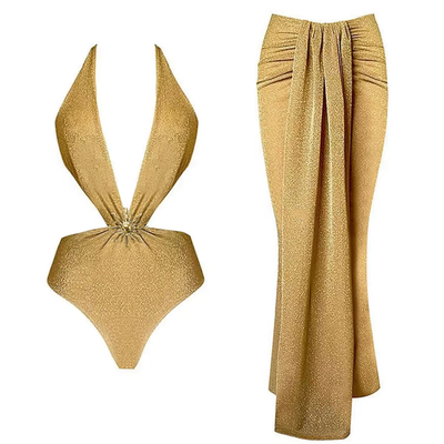 Seraya | Glitzer Badeanzug Set
