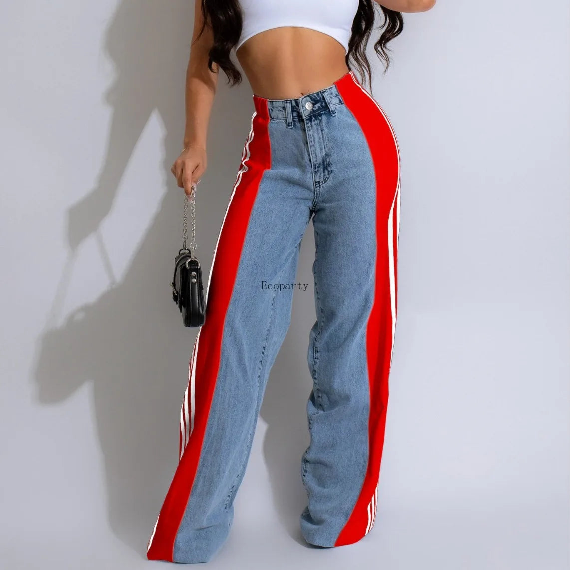Mara | Colorblock Weite Beinhosen